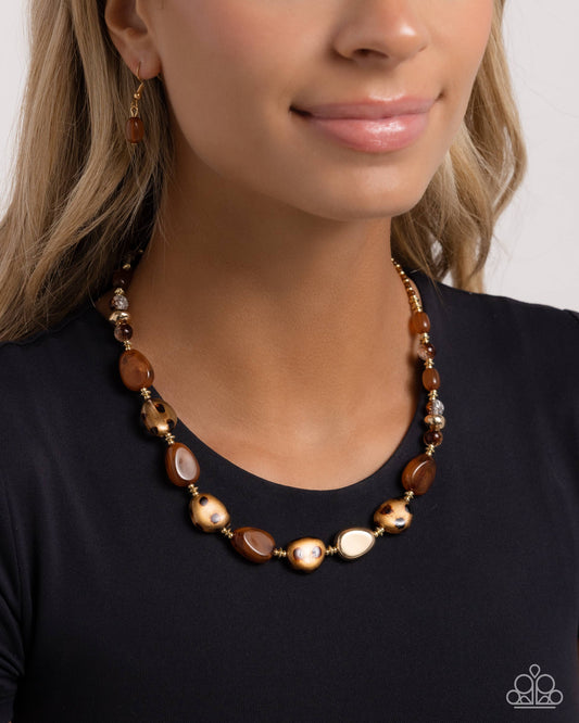 Spotted Safari - brown - Paparazzi necklace