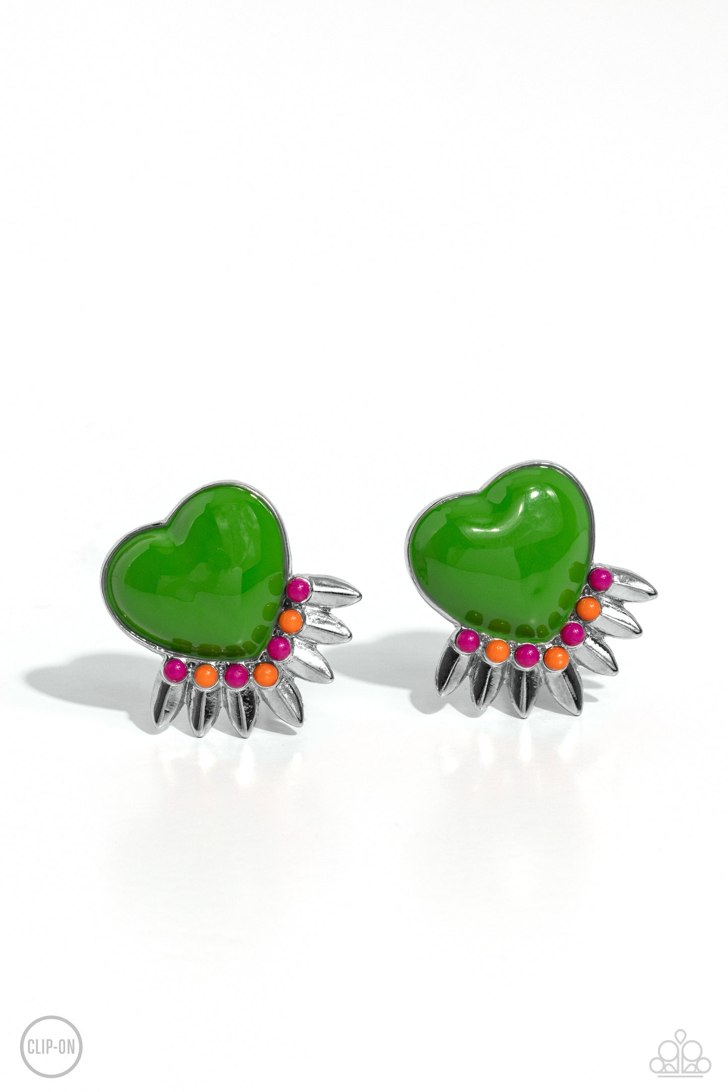 Spring Story - green - Paparazzi CLIP ON earrings