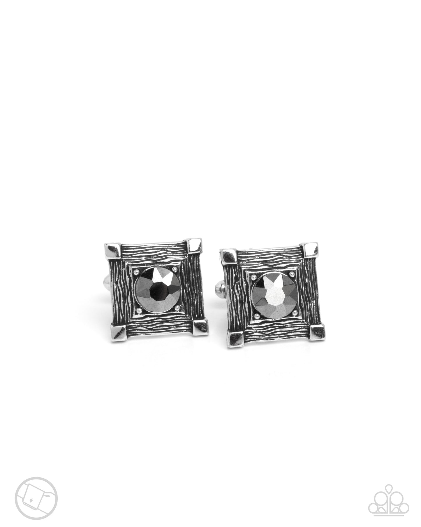 Squared Swagger - silver - Paparazzi MENS cufflinks