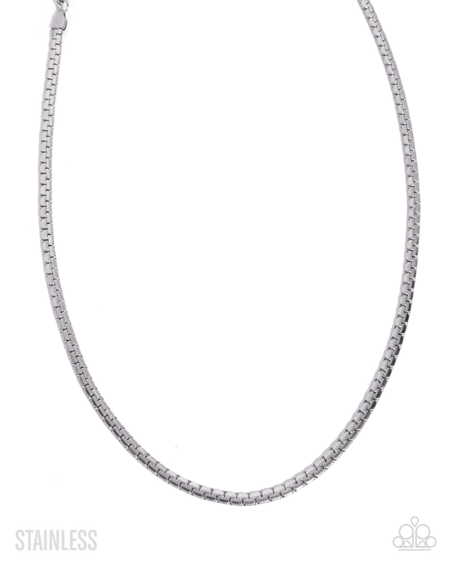 Stacked Scene - silver - Paparazzi MENS necklace
