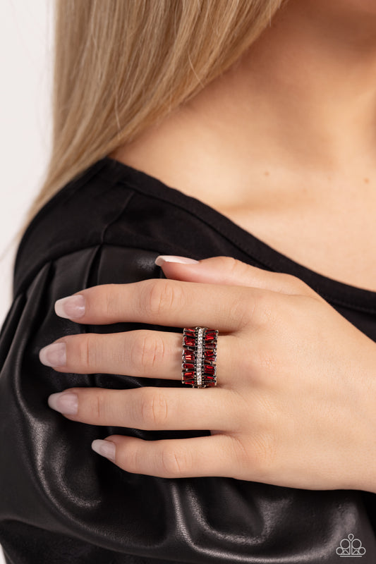 Staggering Stacks - red - Paparazzi ring