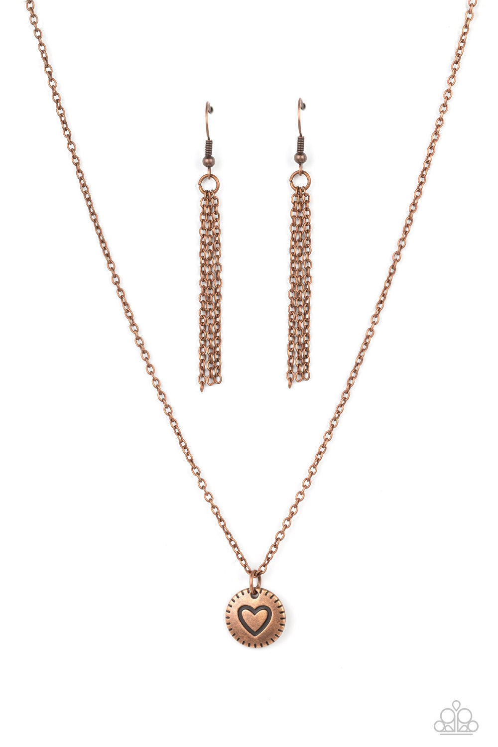 Stamped Sentiment - copper - Paparazzi necklace