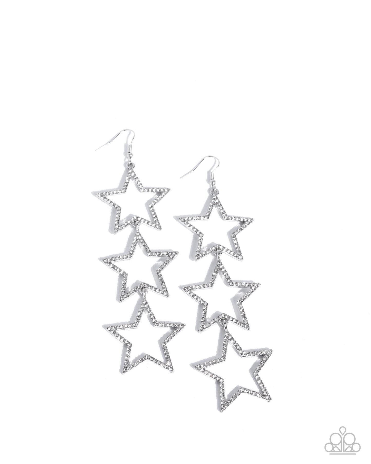 Star-Crossed Success - white - Paparazzi earrings