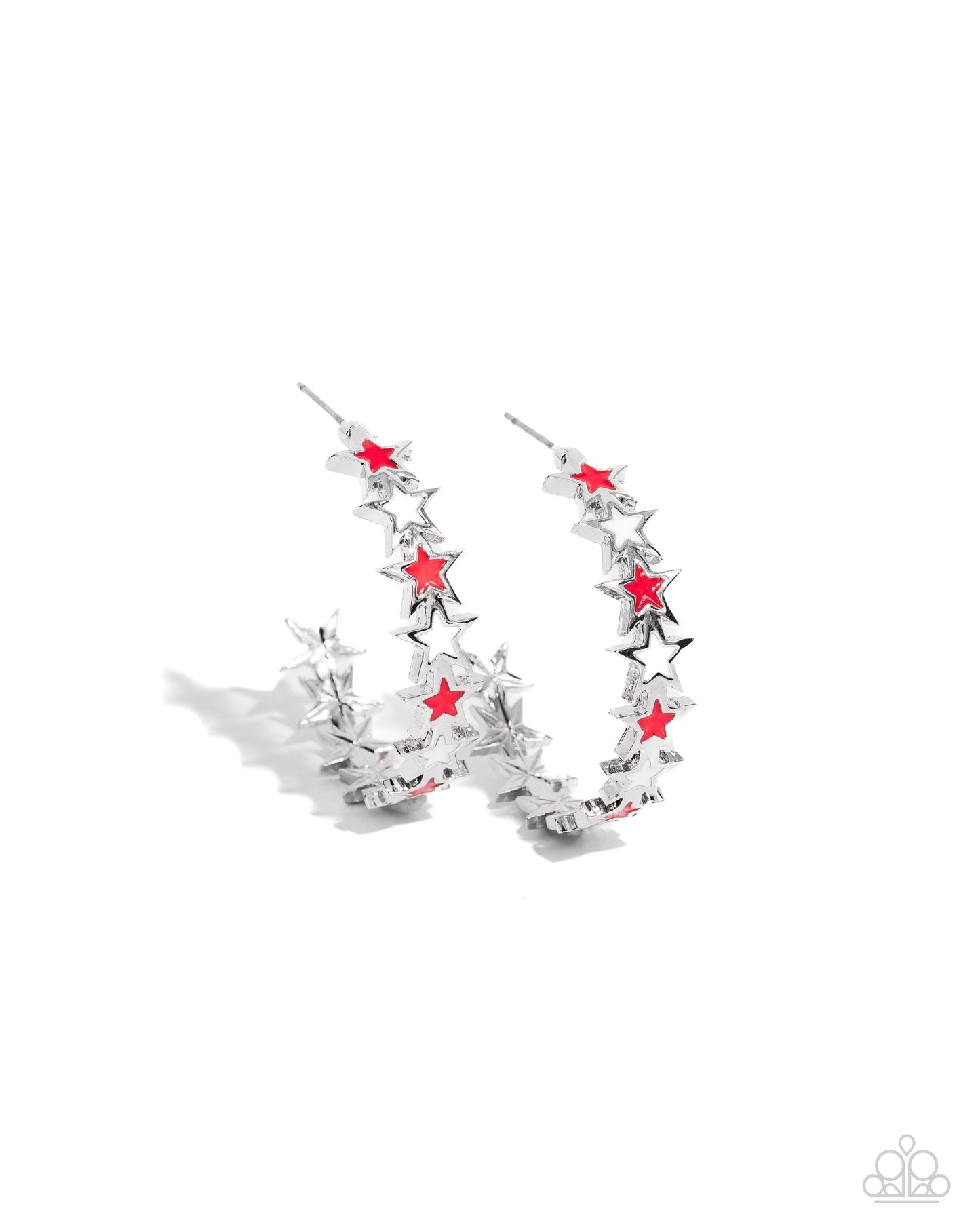 Star Spangled Statement - multi (red and white) - Paparazzi earrings