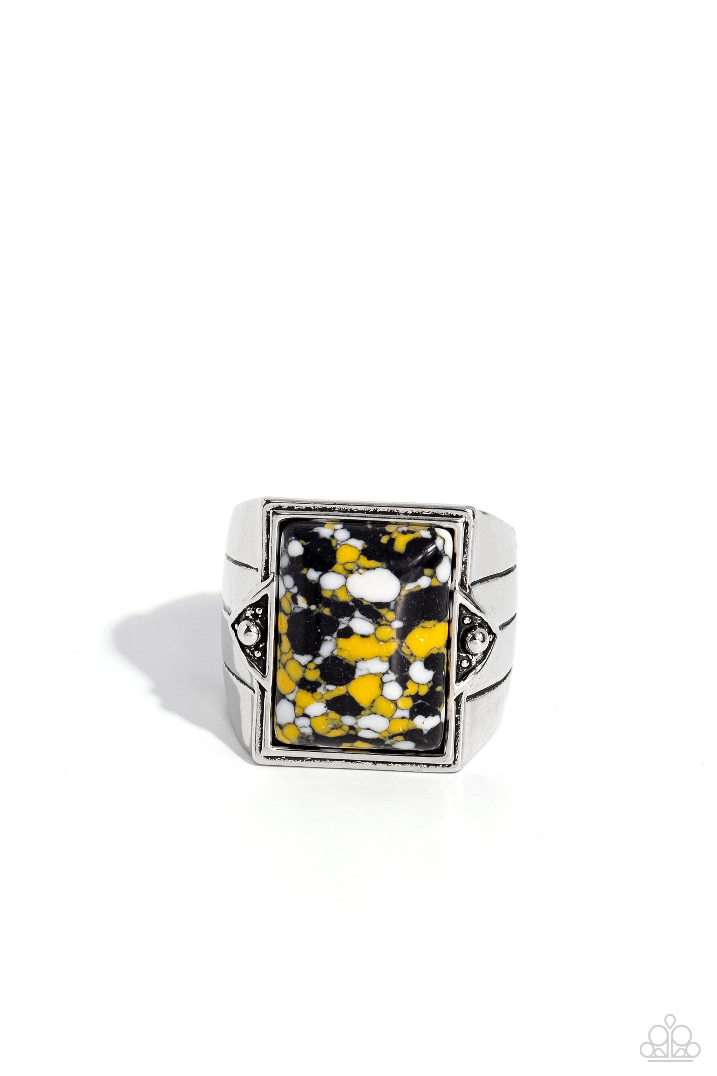 Startling Stones - yellow - Paparazzi MENS ring