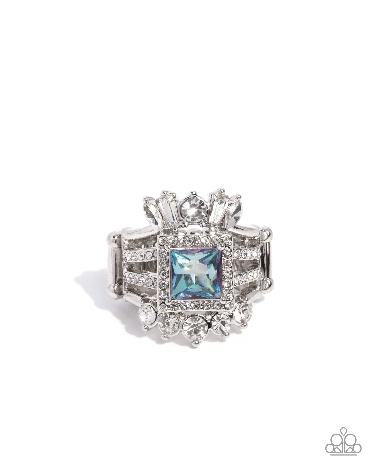 Stately Squares - blue - Paparazzi ring
