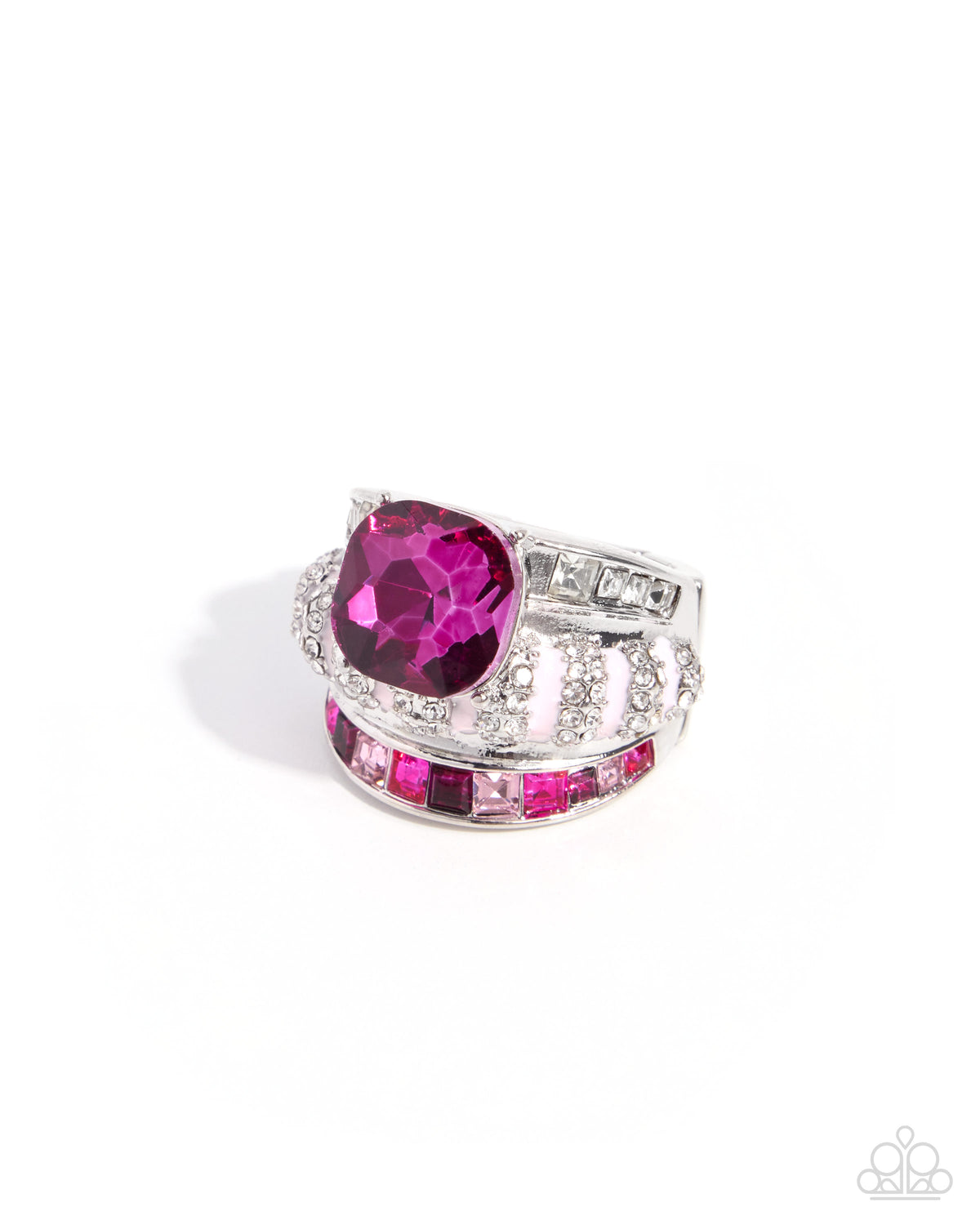 Steady Squares - pink - Paparazzi ring
