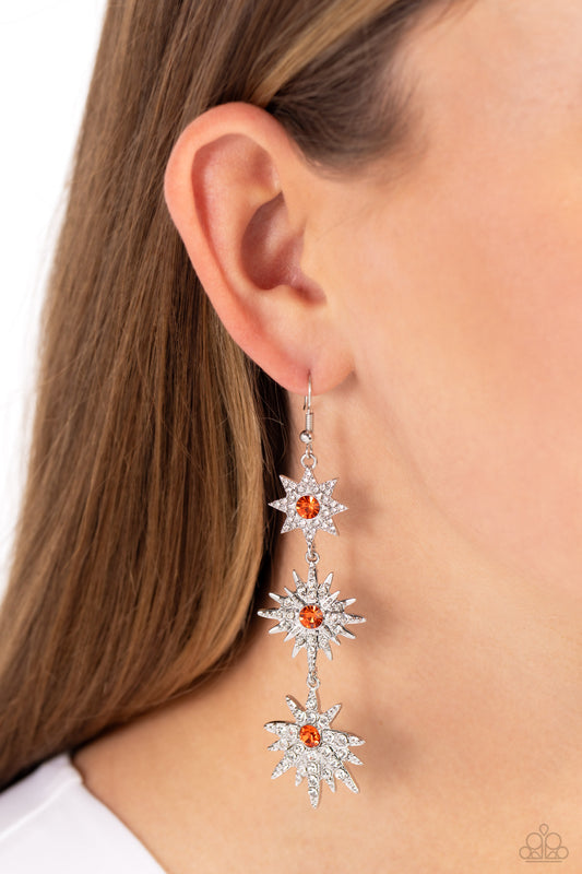 Stellar Series - orange - Paparazzi earrings
