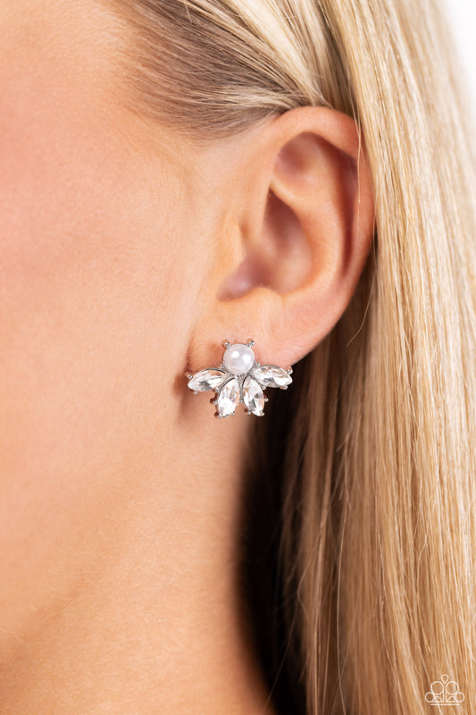 Stellar Showcase - white - Paparazzi earrings