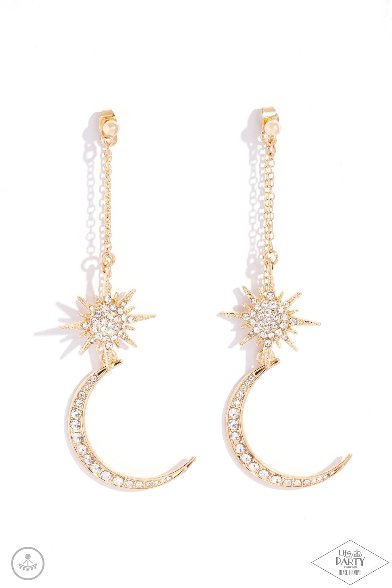 Stellar Showstopper - gold - Paparazzi earrings