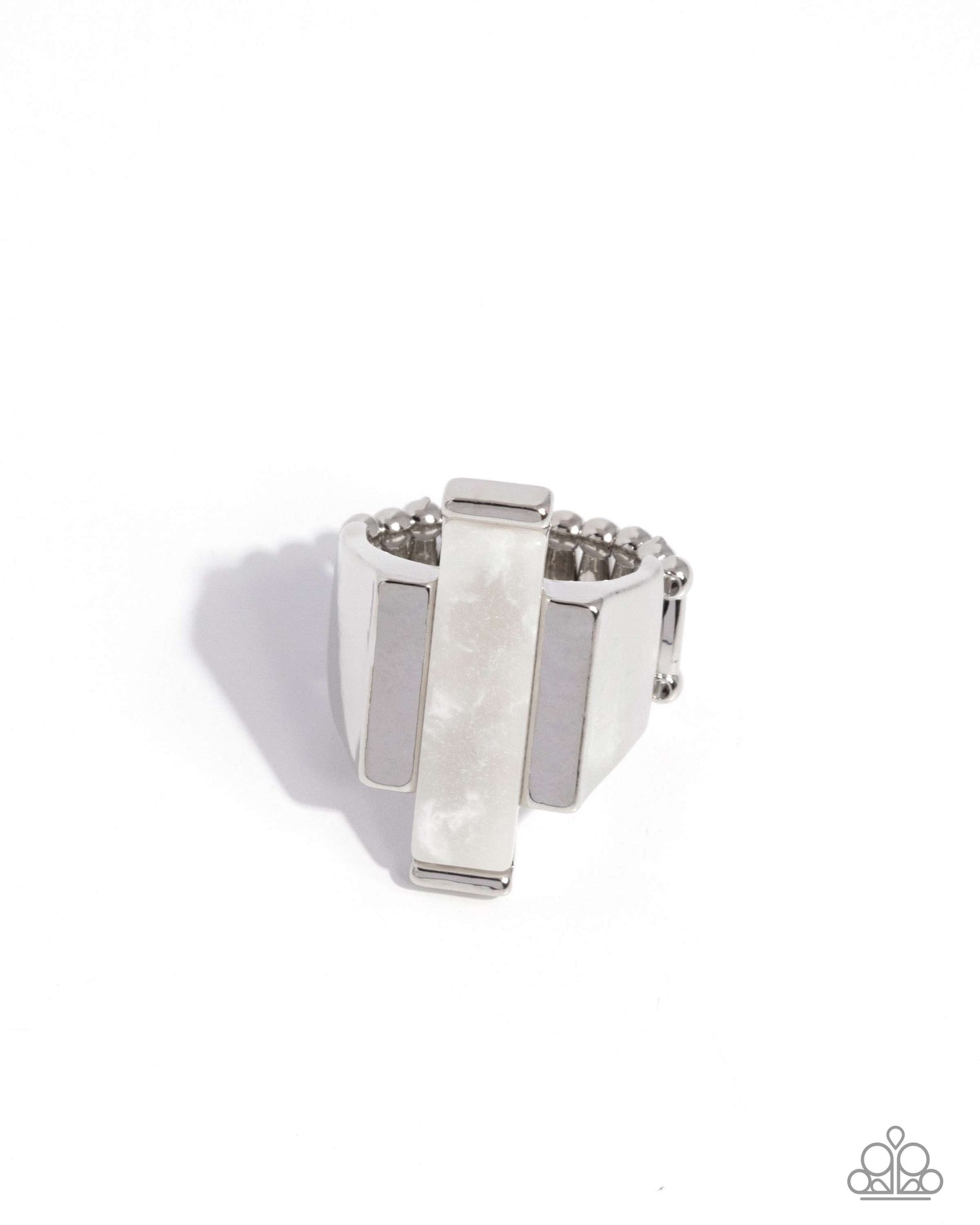 Stony Showcase - white - Paparazzi ring