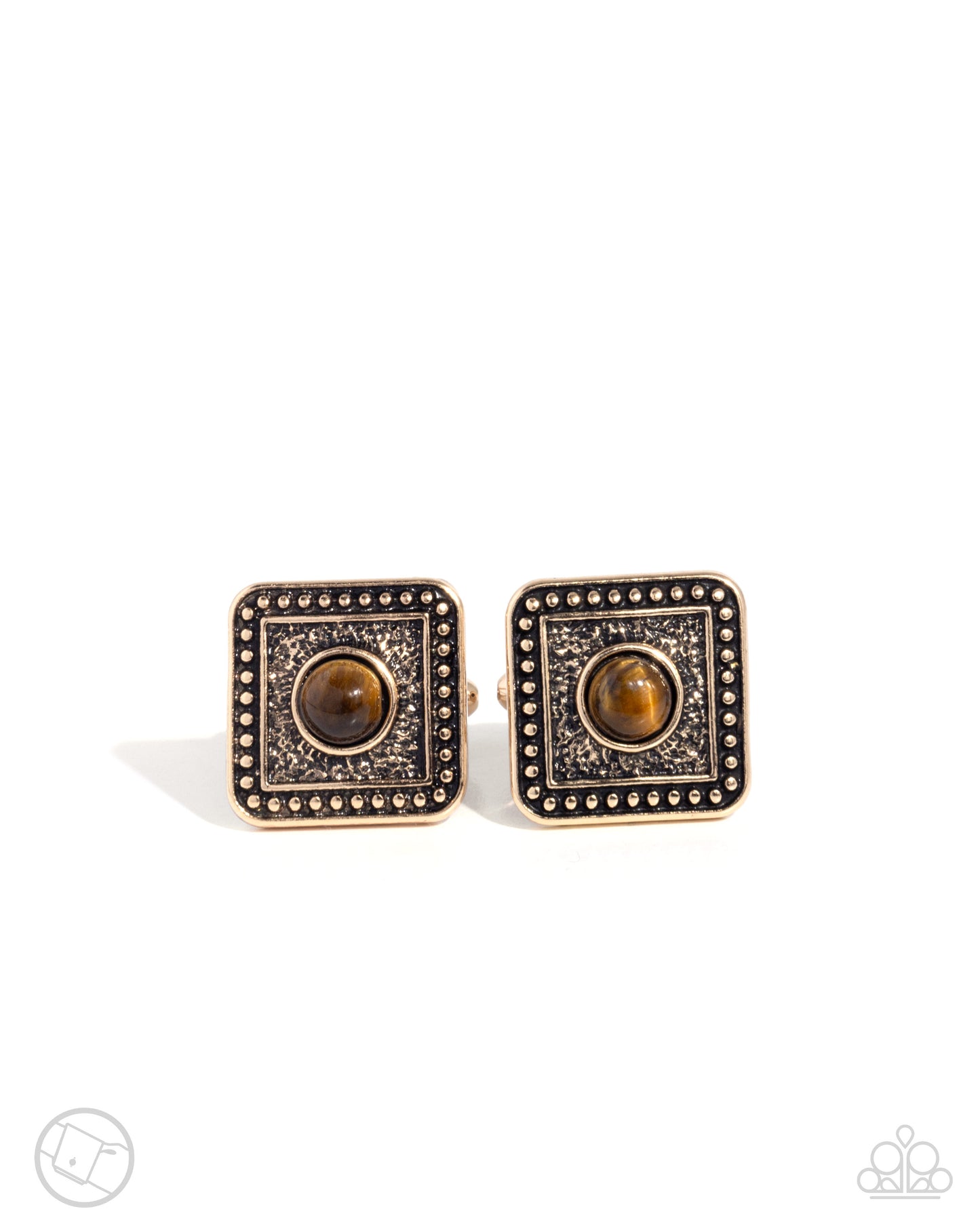 Stony Sophistication - brown - Paparazzi MENS cufflinks