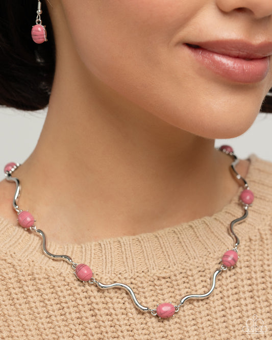 Striped Season - pink - Paparazzi necklace