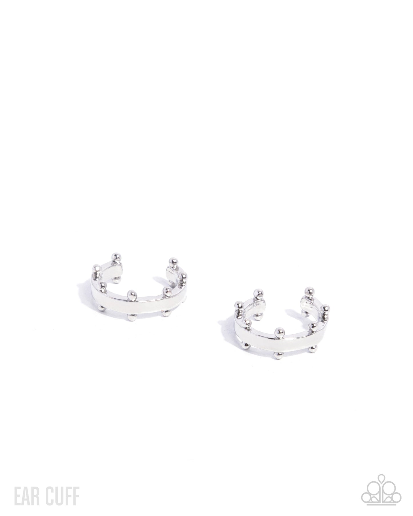 Studded Simplicity - silver - Paparazzi ear cuffs