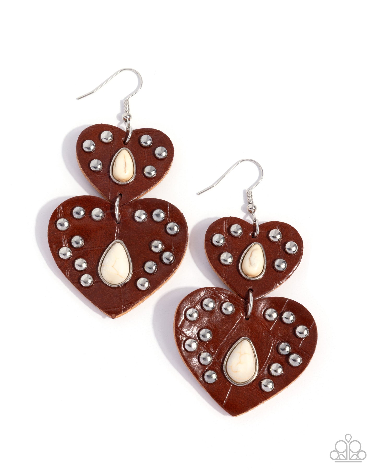 Studded Sister - white - Paparazzi earrings