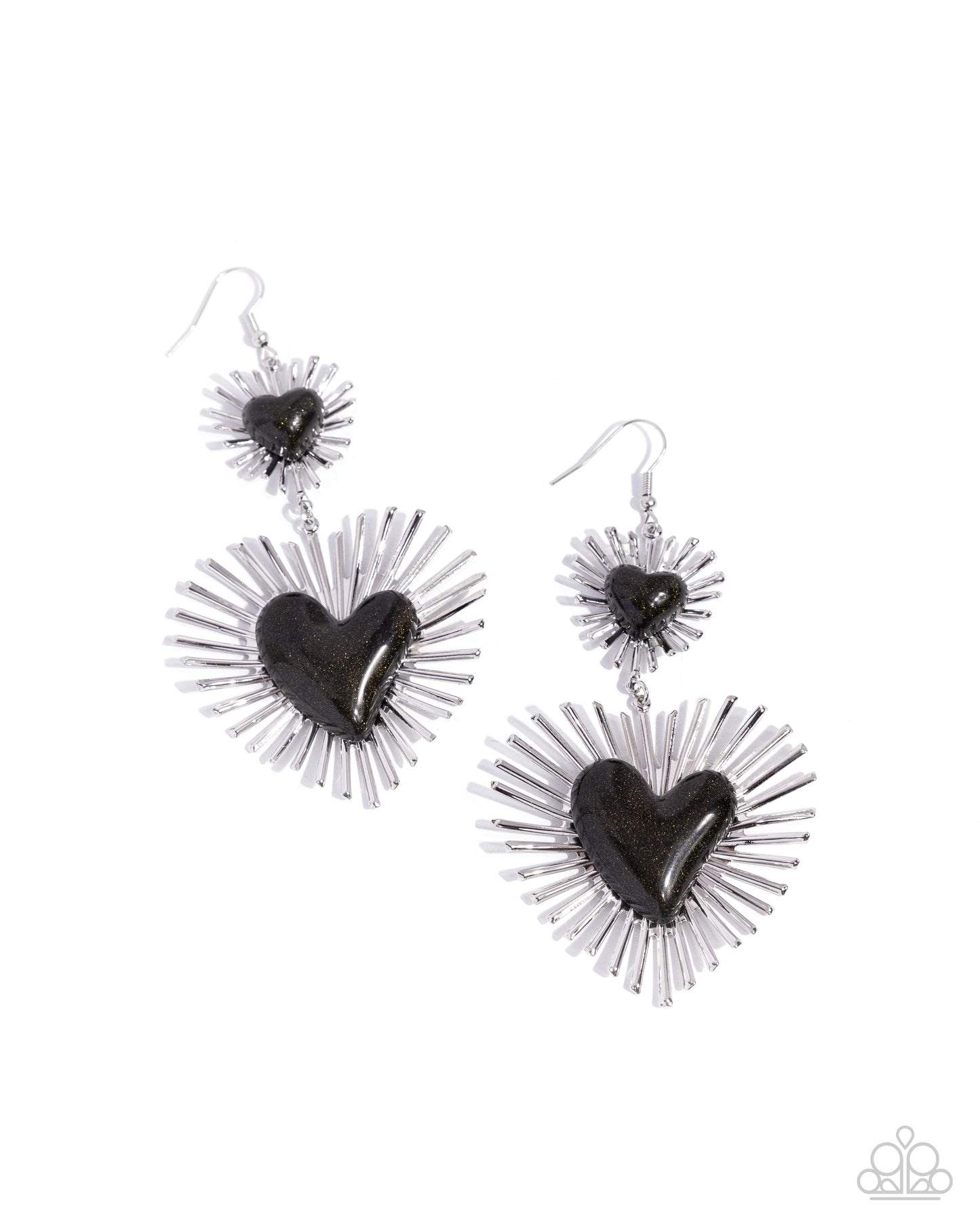 Sunburst Sweethearts - black - Paparazzi earrings