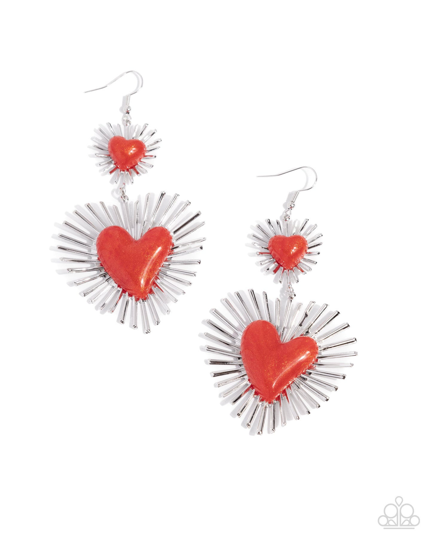 Sunburst Sweethearts - red - Paparazzi earrings