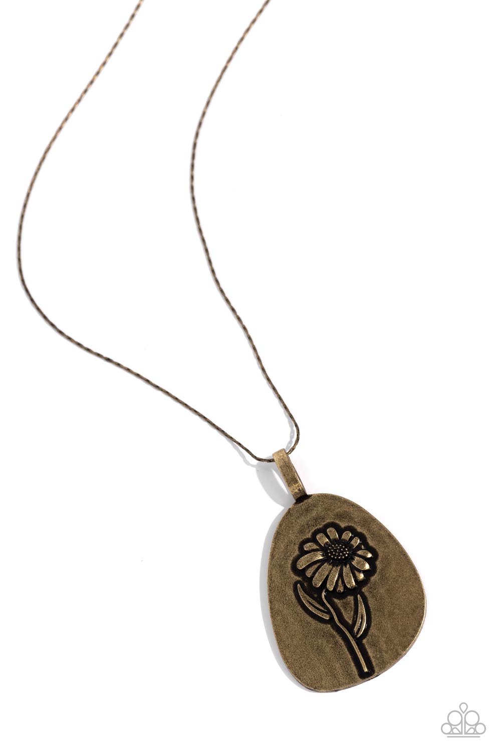 Sunflower Shift - brass - Paparazzi necklace
