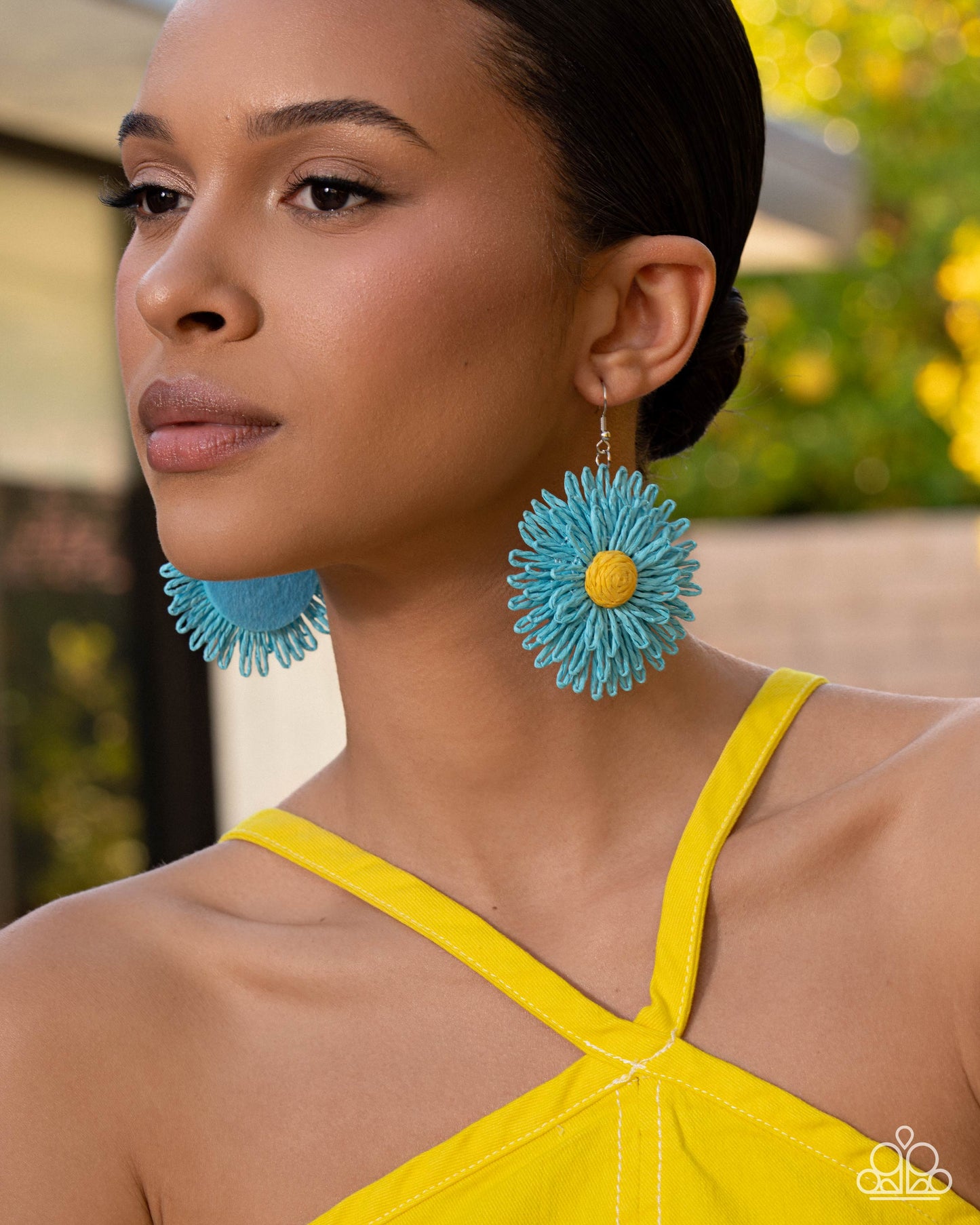 Sunflower Sonata - blue - Paparazzi earrings