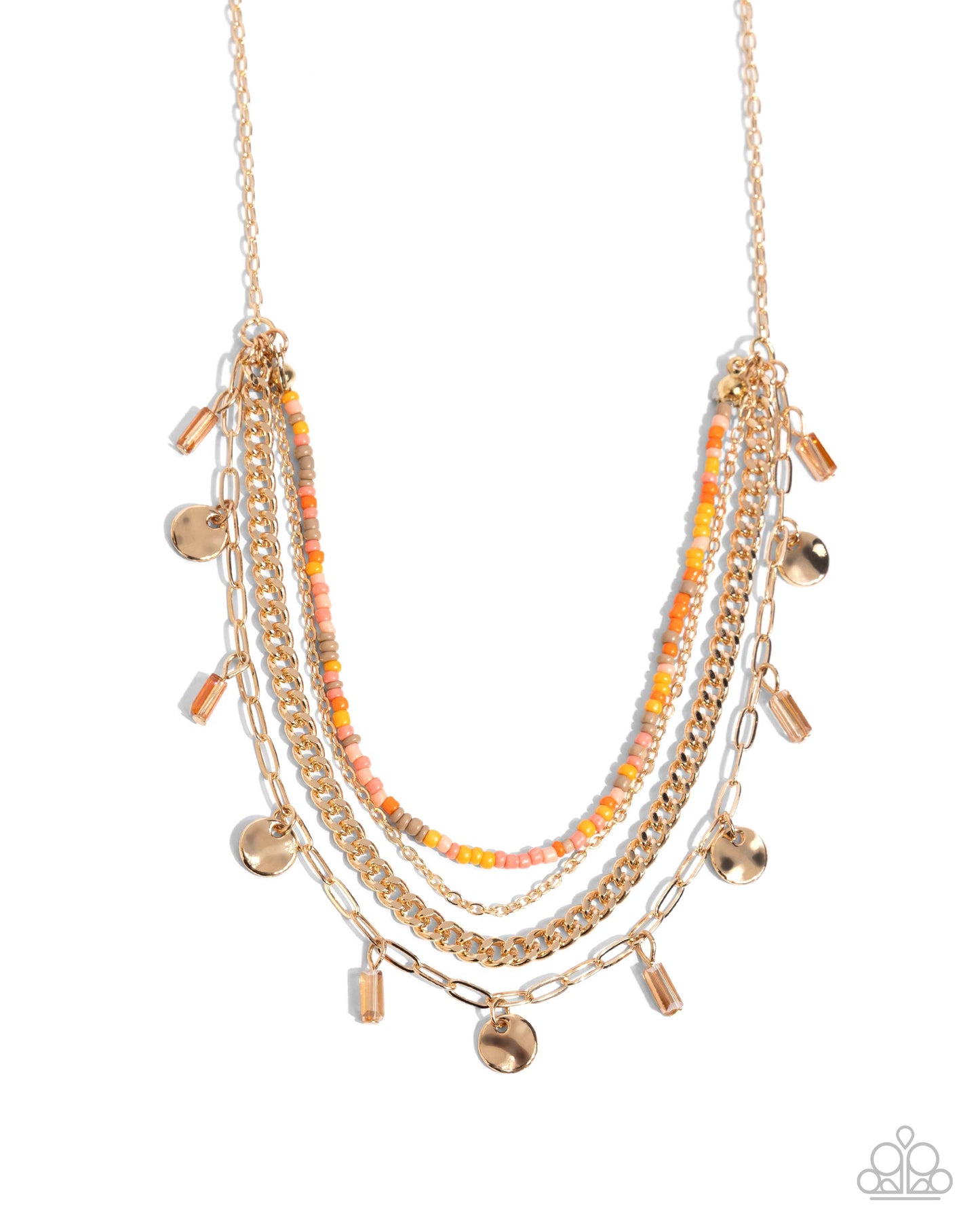 Sunset Someday - orange - Paparazzi necklace