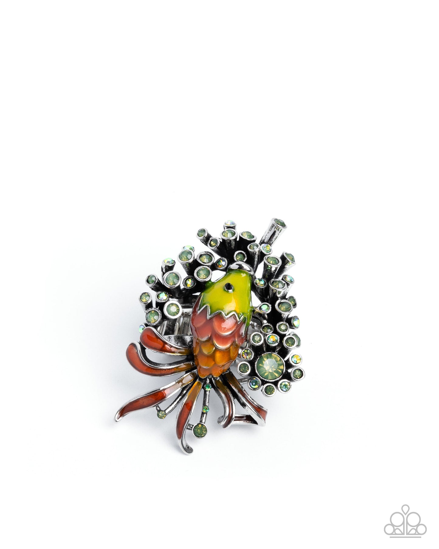 Swimming Through Sparkle - yellow - Paparazzi ring