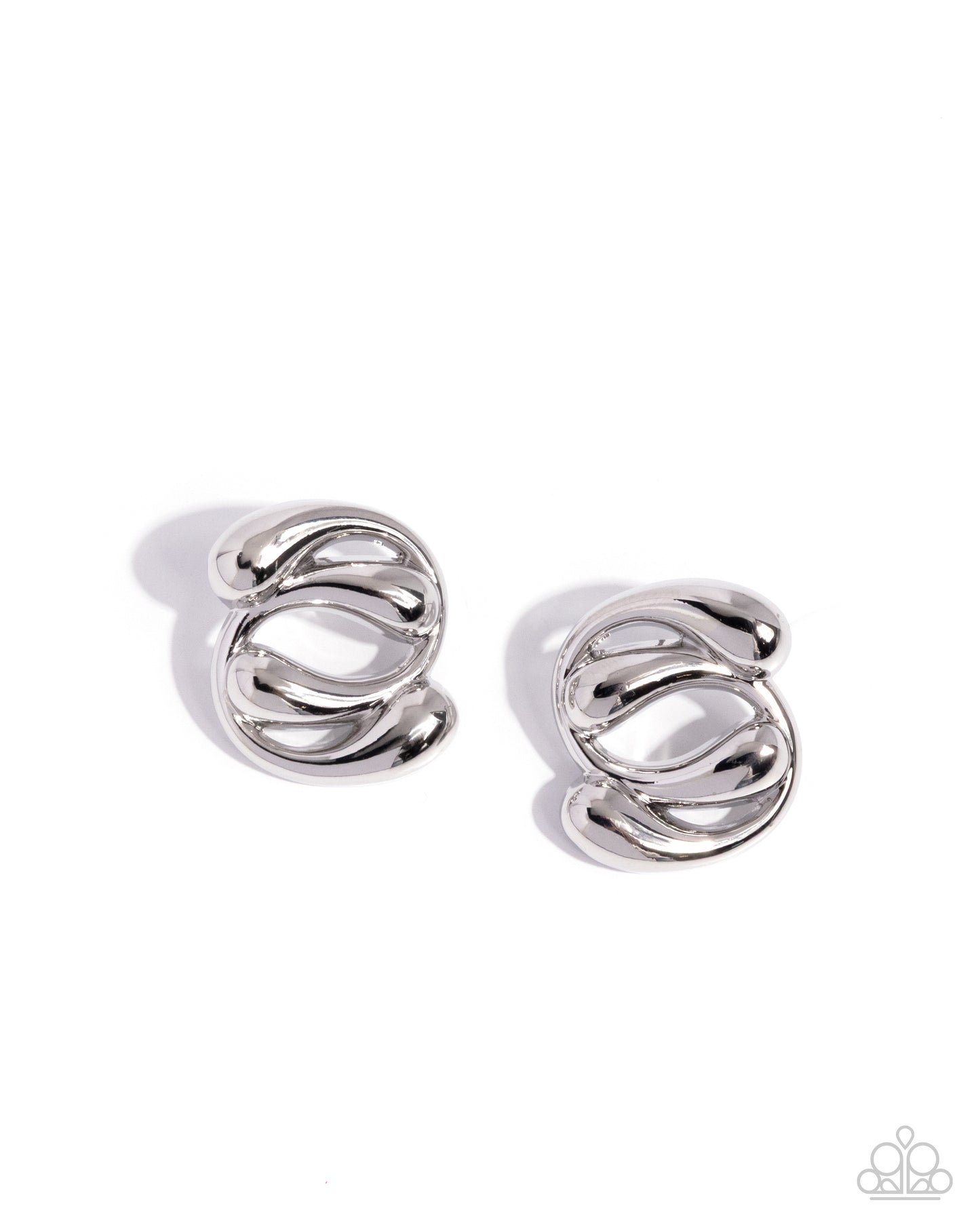 Swirled Sass - silver - Paparazzi earrings