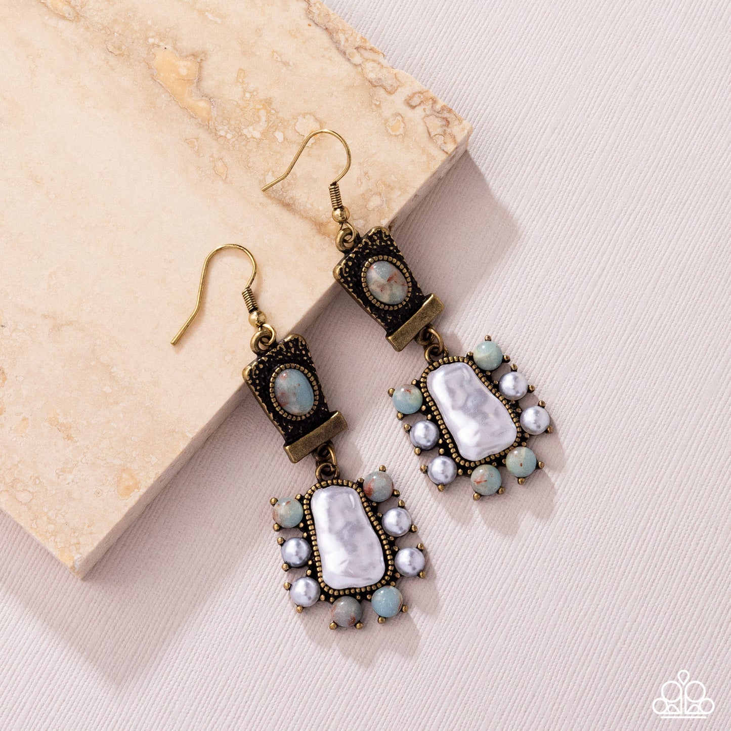 Synthetic Serenity - brass - Paparazzi earrings