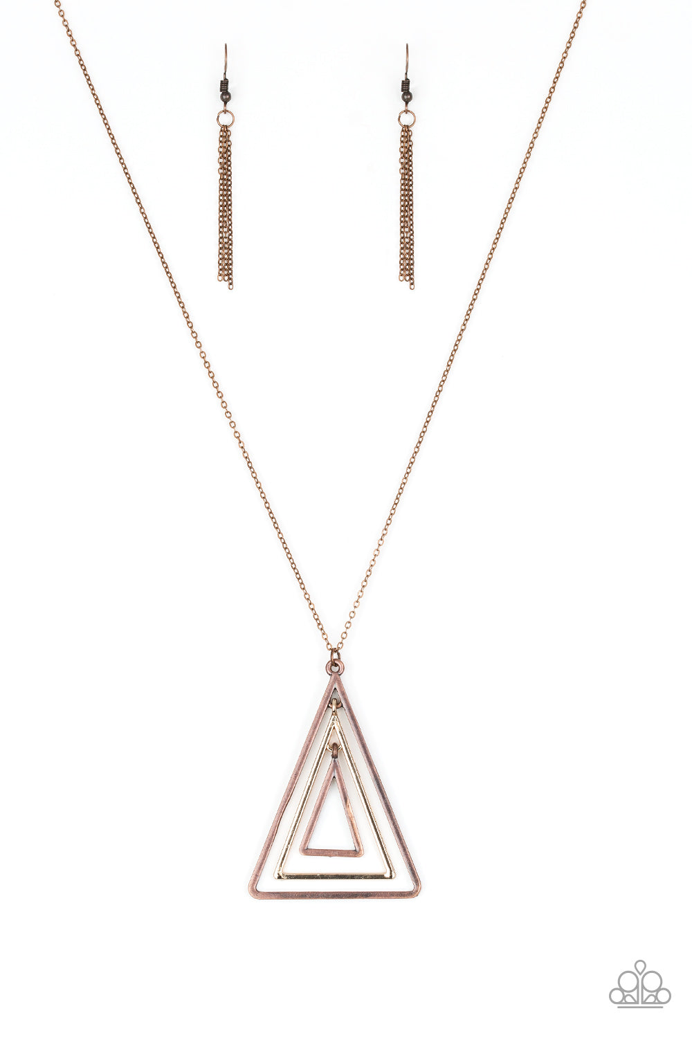 TRI Harder - copper - Paparazzi necklace