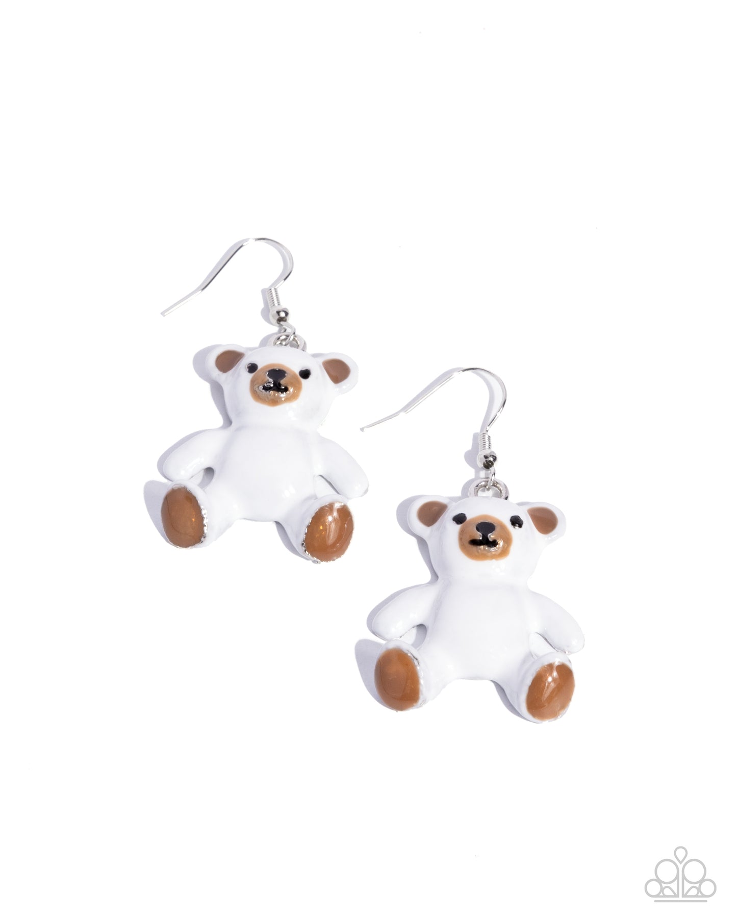 Teddy Trinket - white - Paparazzi earrings