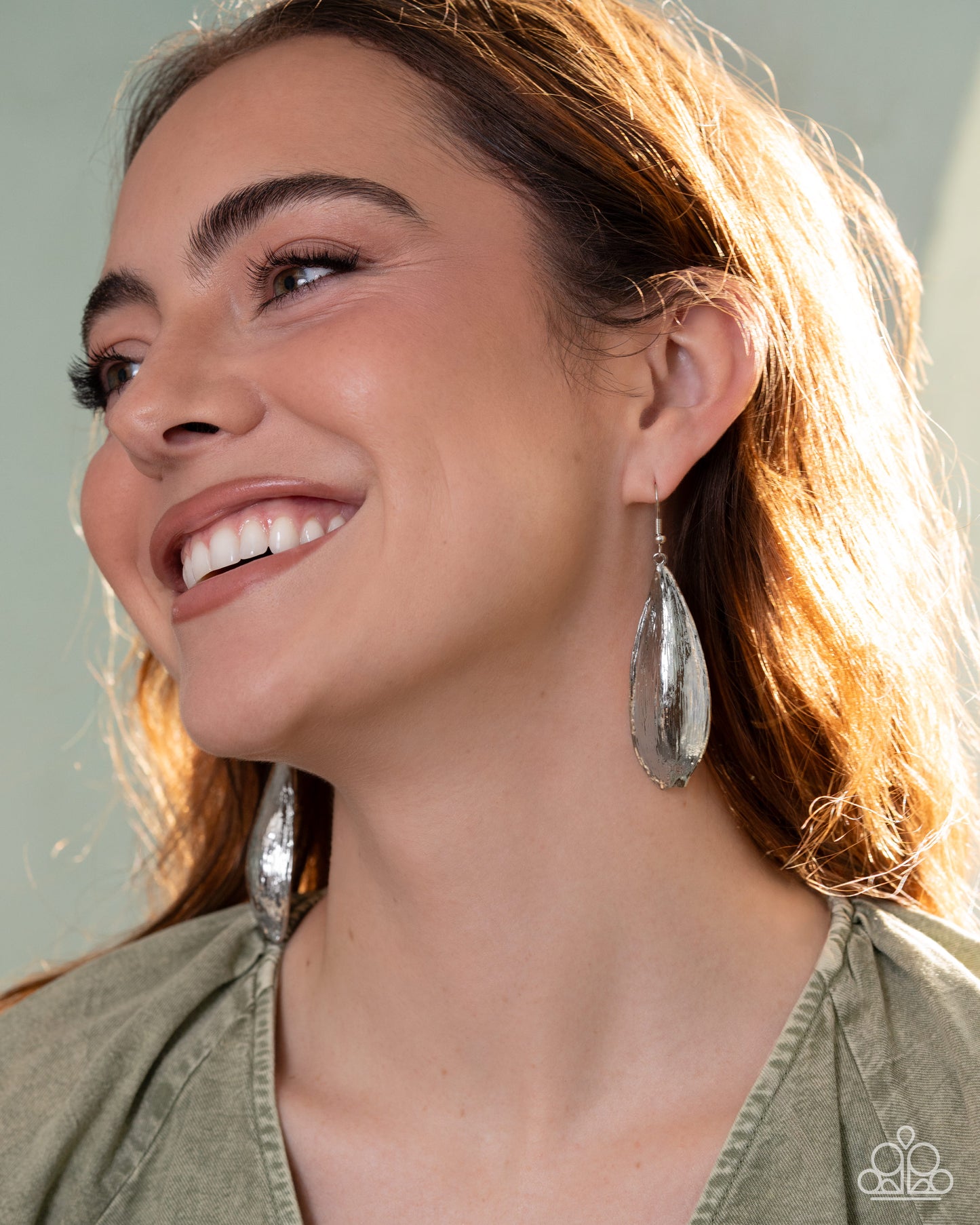 Textured Tone - silver - Paparazzi earrings