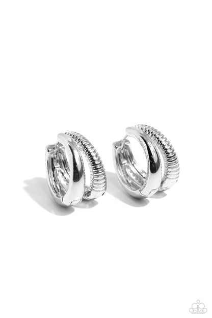 Textured Tremolo - silver - Paparazzi earrings