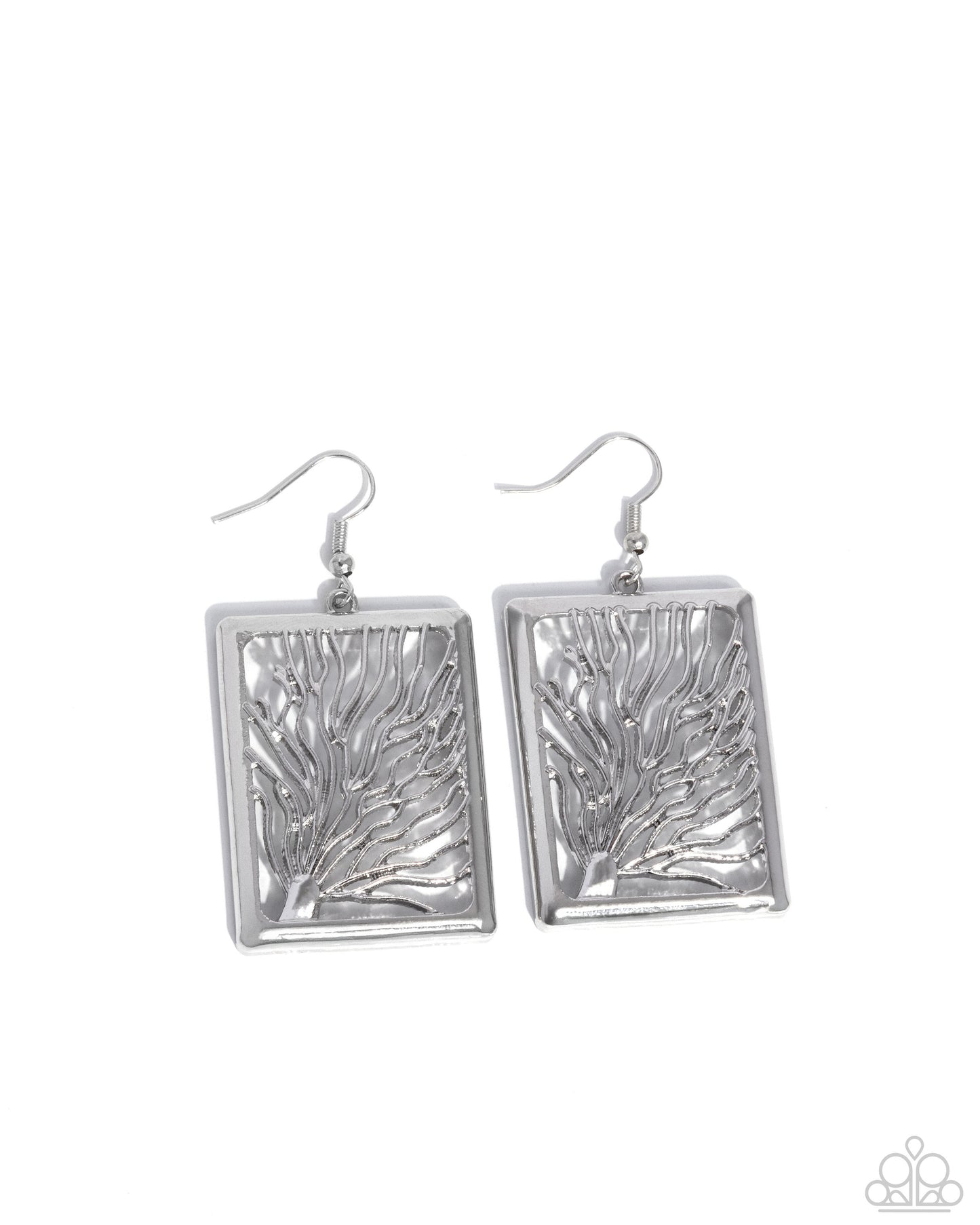 Textured Trial - silver - Paparazzi earrings