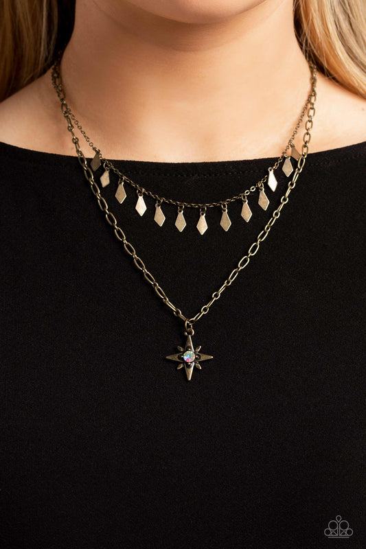 The Second Star To The LIGHT - brass - Paparazzi necklace
