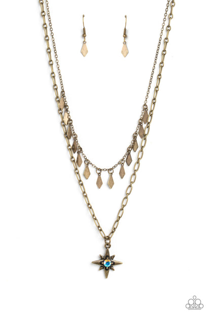 The Second Star To The LIGHT - brass - Paparazzi necklace