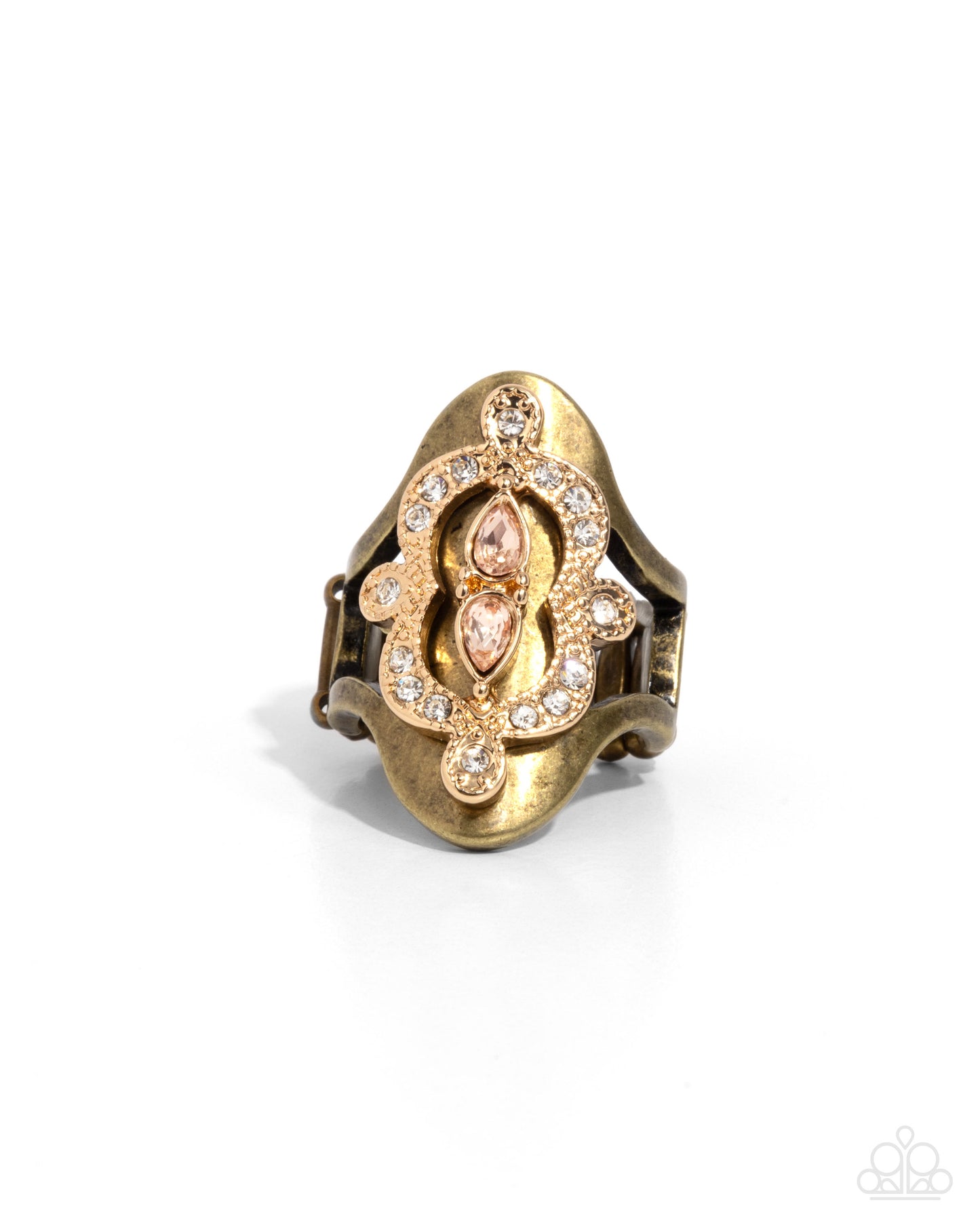 Tiered Timeline - brass - Paparazzi ring