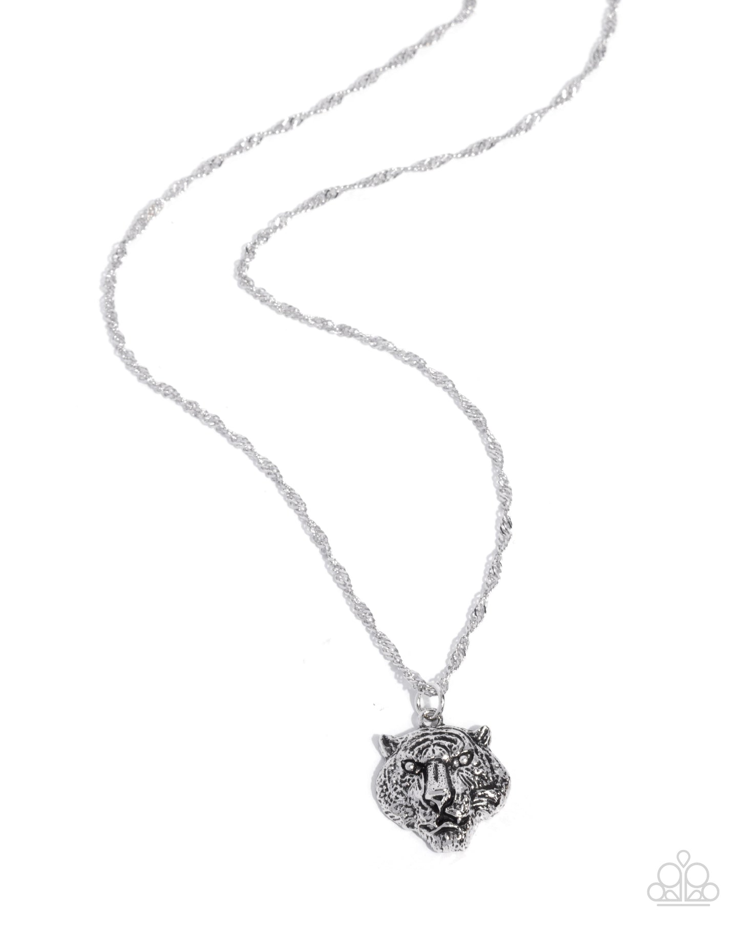 Tiger Timeline - silver - Paparazzi MENS necklace