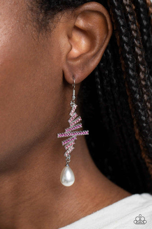 Timeless Tapestry - pink - Paparazzi earrings