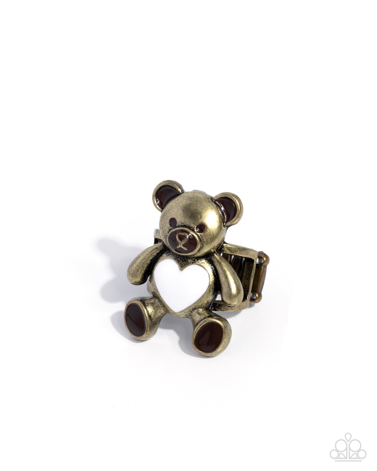 Timeless Teddy - brass - Paparazzi ring
