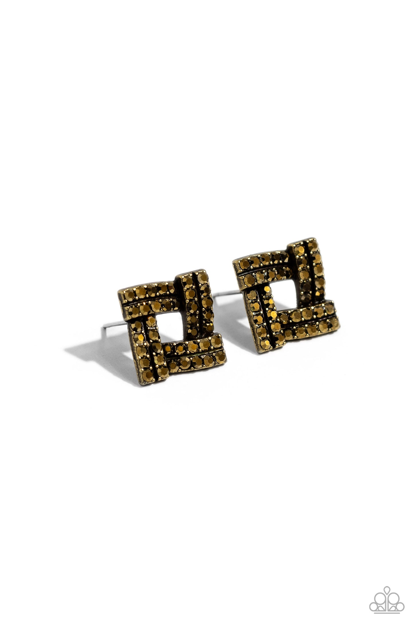Times Square Scandalous - brass - Paparazzi earrings