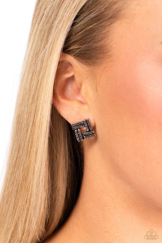 Times Square Scandalous - silver - Paparazzi earrings