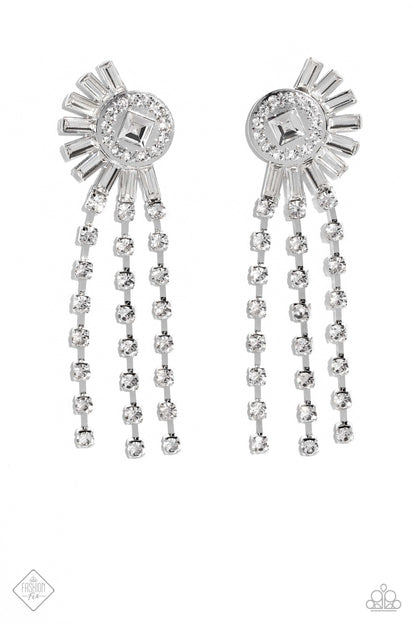 Torrential Twinkle - white - Paparazzi earrings