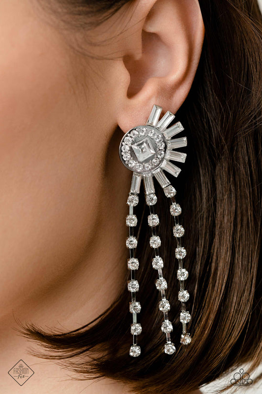 Torrential Twinkle - white - Paparazzi earrings