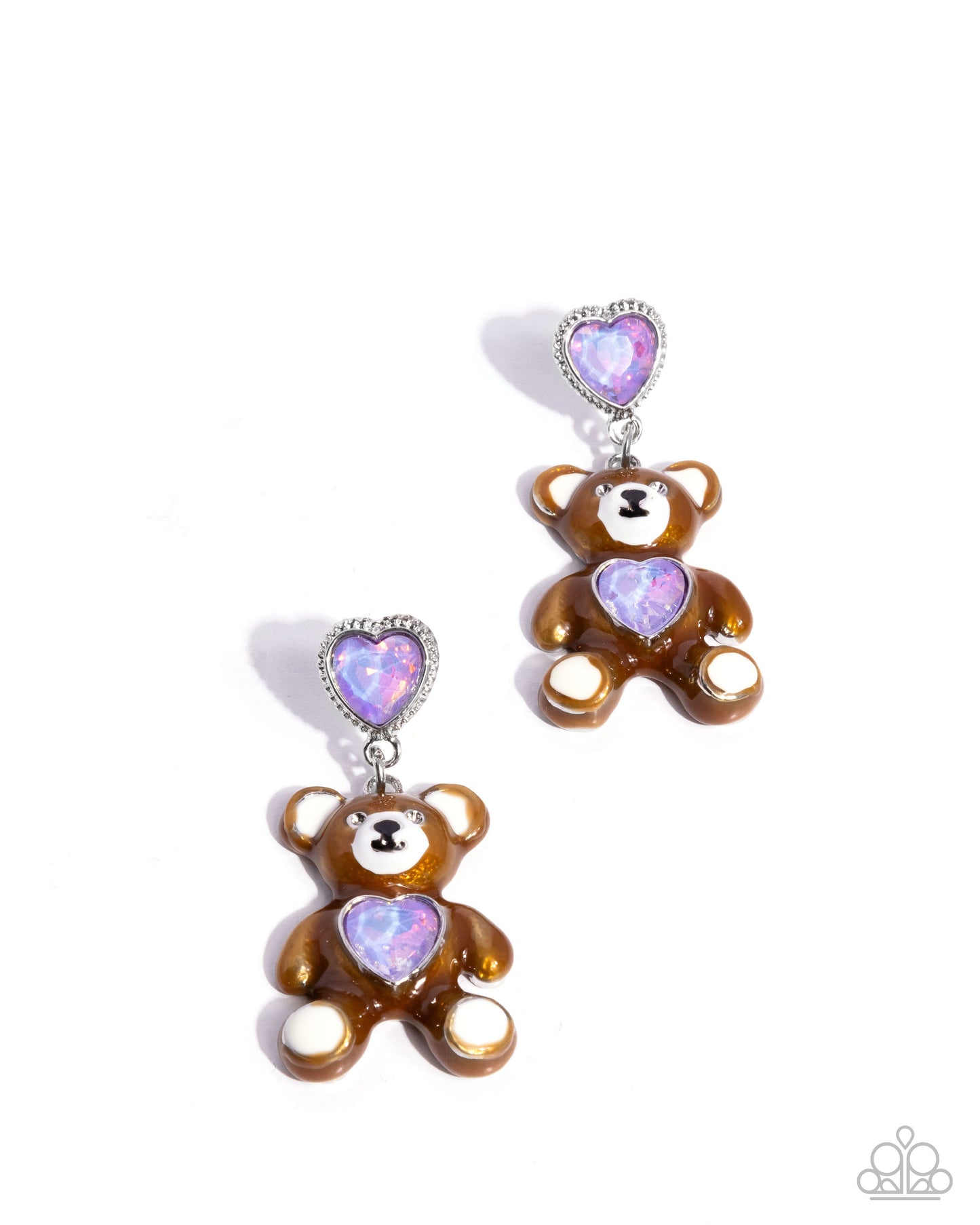 Traditional Teddy - purple - Paparazzi earrings
