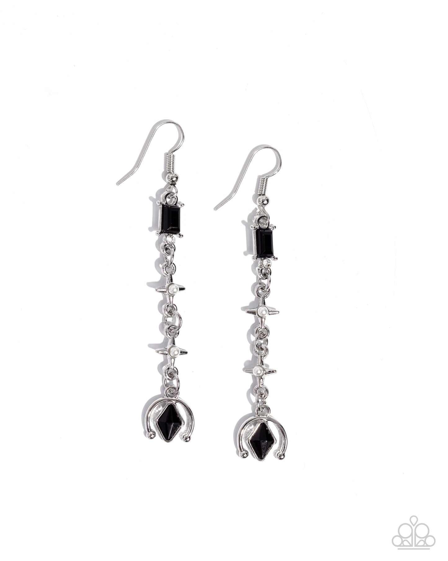 Trendy Trimming - black - Paparazzi earrings