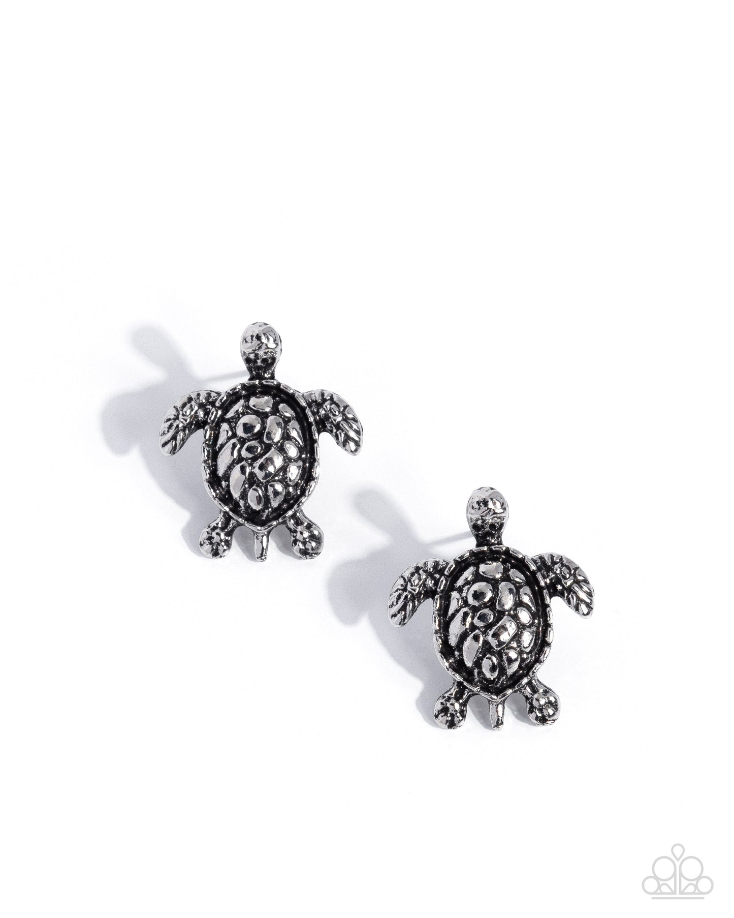 Turtle Taste - silver - Paparazzi earrings