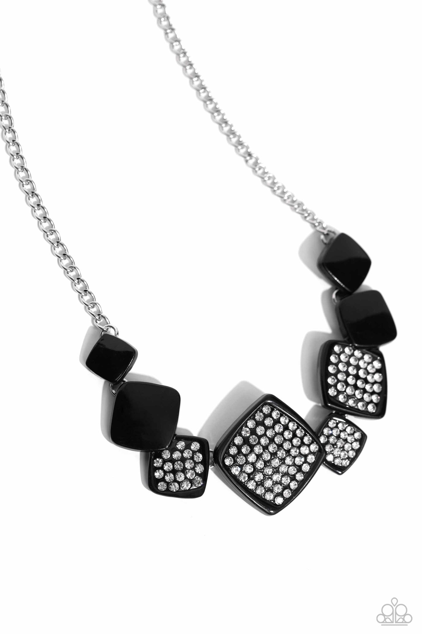 Twinkling Tables - black - Paparazzi necklace