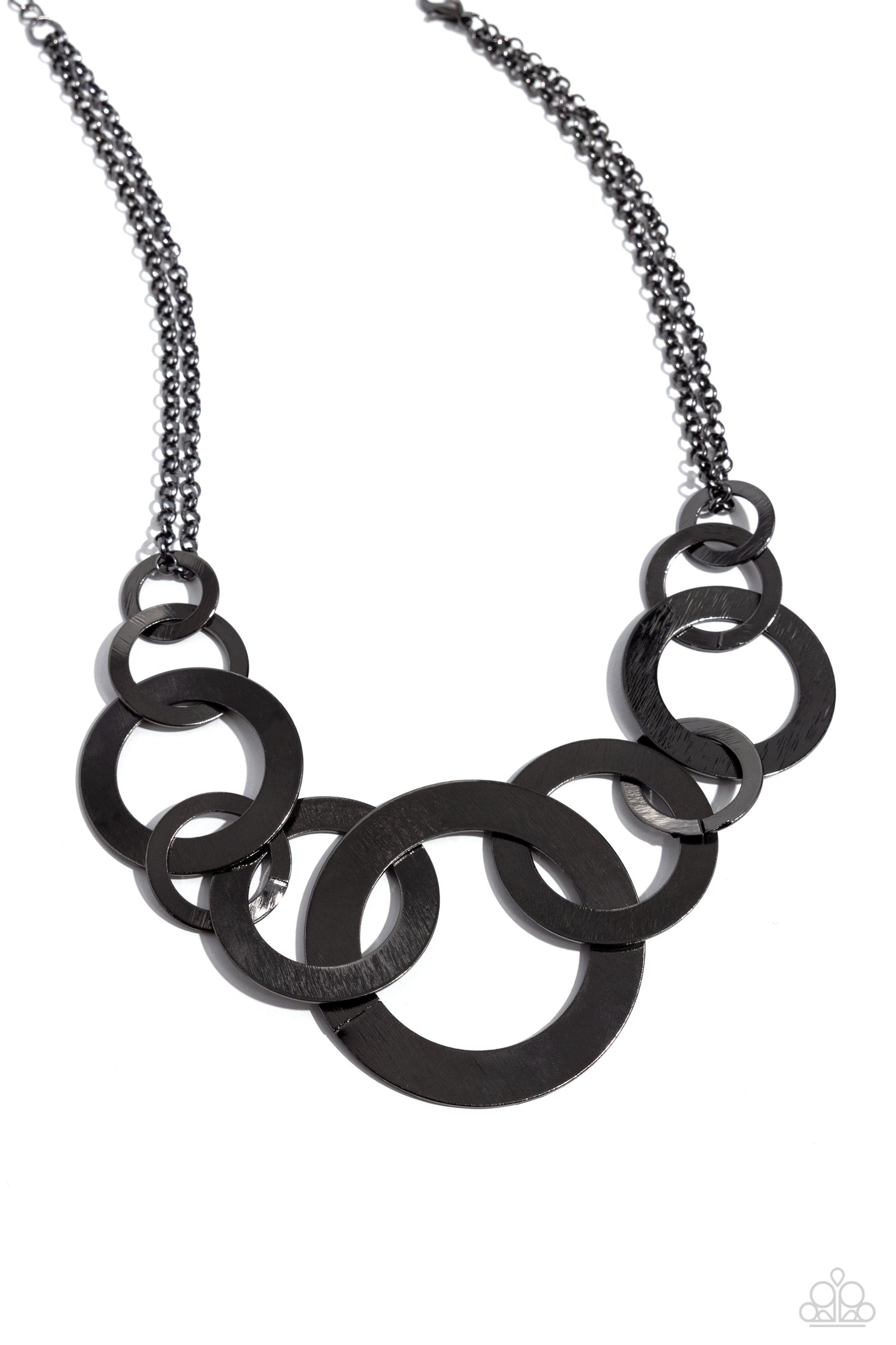 Uptown Links - black - Paparazzi necklace