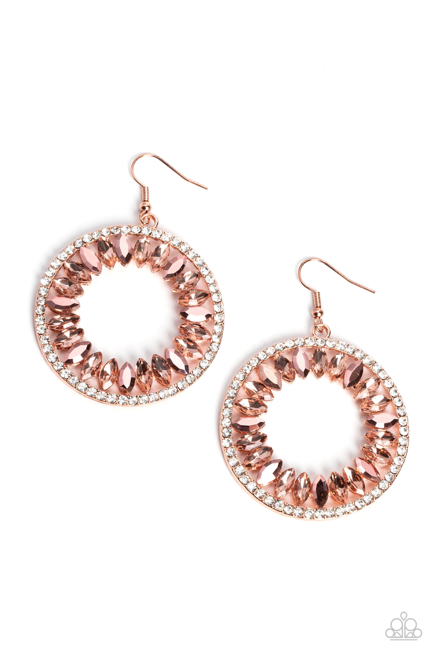 Wall Street Wreaths - copper - Paparazzi earrings