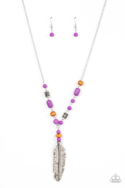 Watch Me Fly - purple - Paparazzi necklace