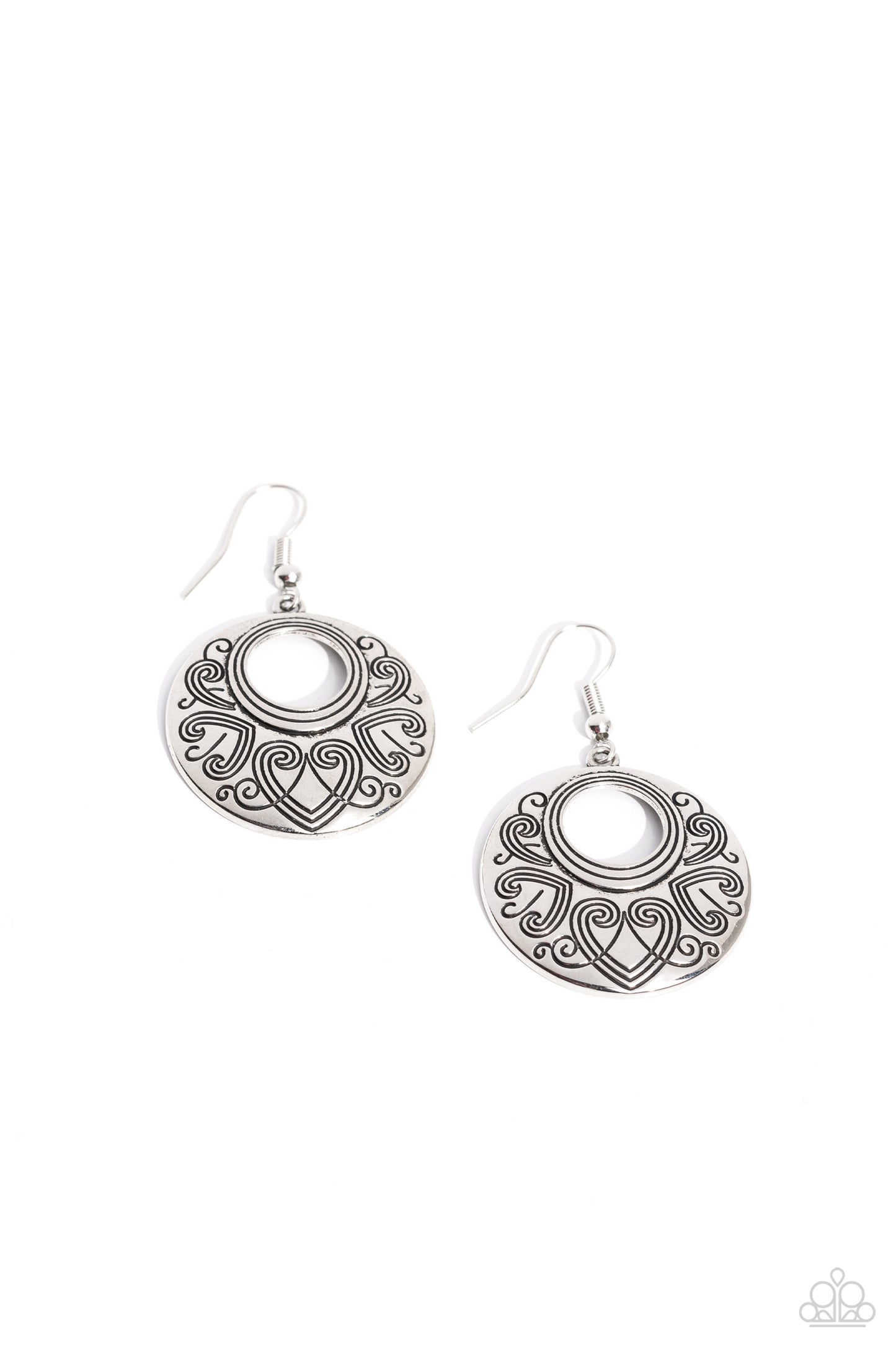 Western Beau - silver - Paparazzi earrings